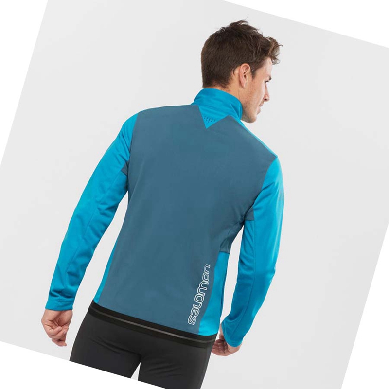 Men's Salomon GORE TEX INFINIUM™ WINDSTOPPER® Jackets Blue | 14069-LCZI