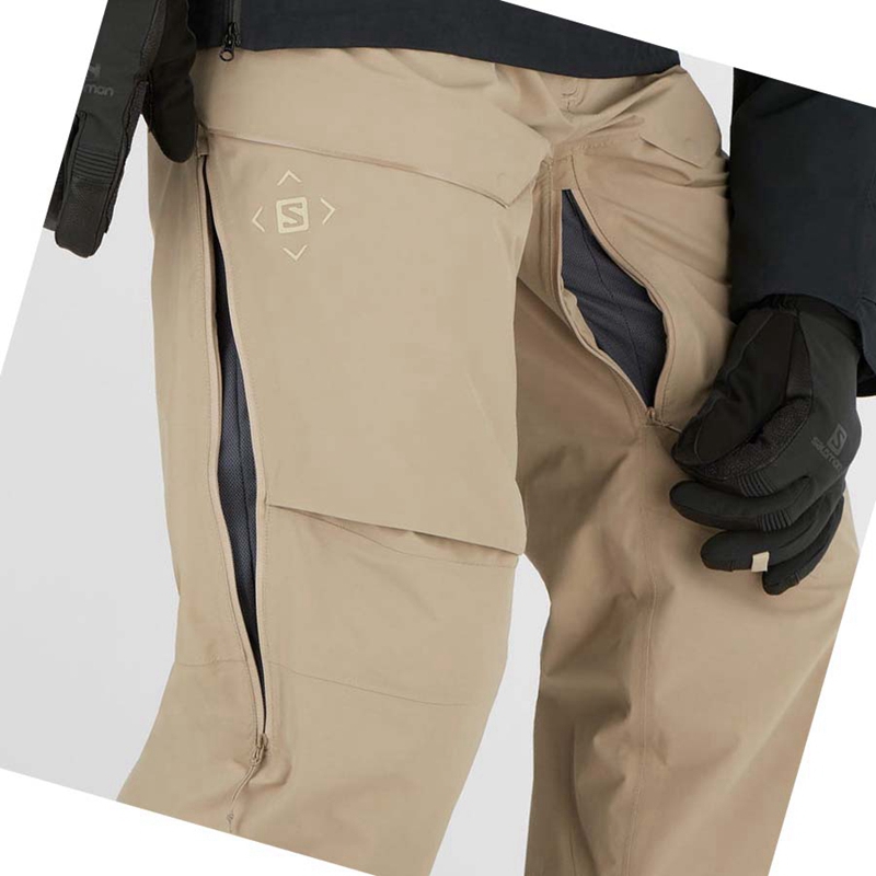 Men's Salomon GRAVITY GORE-TEX Ski Pants Brown | 25413-LBVP