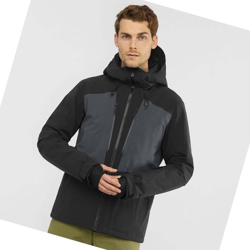 Men's Salomon HIGHLAND Ski Ski Jackets Black | 78509-WUMA