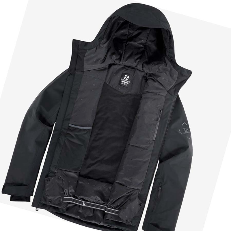 Men's Salomon HIGHLAND Ski Ski Jackets Black | 78509-WUMA