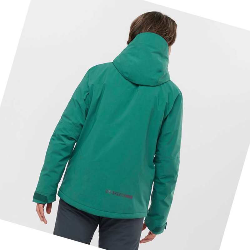 Men's Salomon HIGHLAND Ski Ski Jackets Green | 10247-EDLA