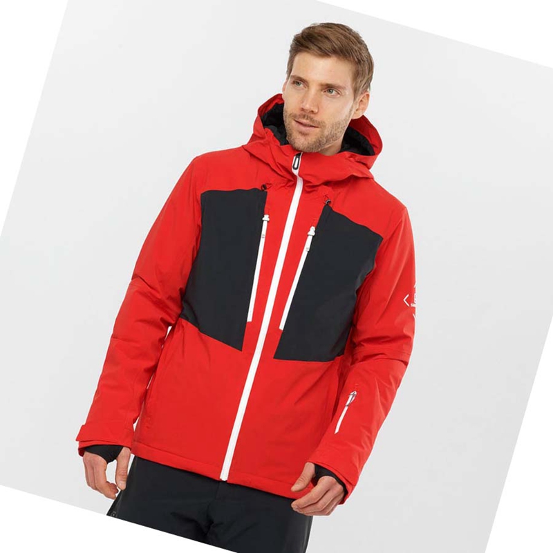 Men's Salomon HIGHLAND Ski Ski Jackets Red | 27308-BWFG