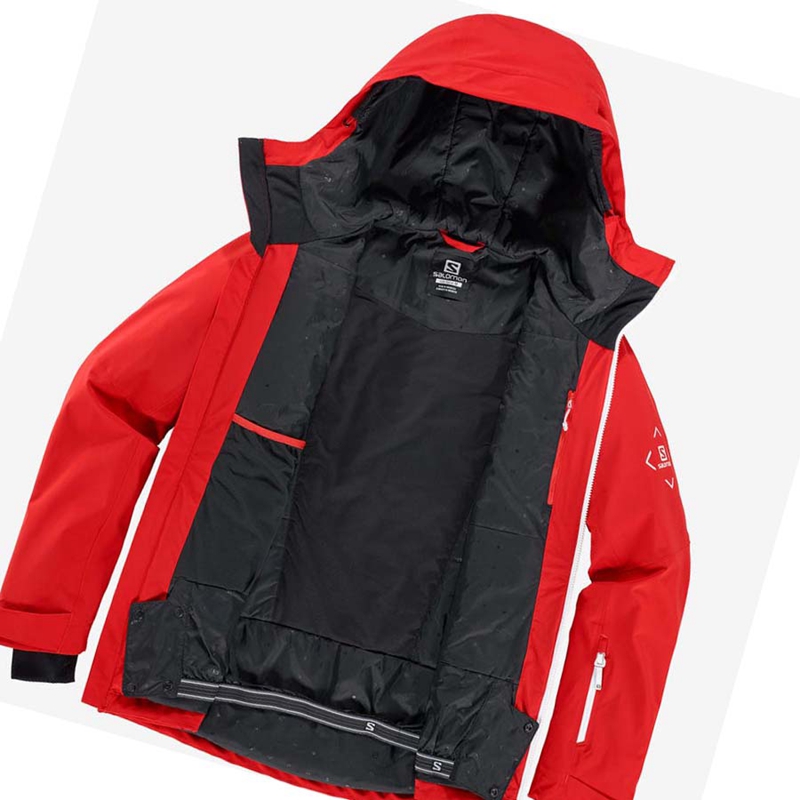 Men's Salomon HIGHLAND Ski Ski Jackets Red | 27308-BWFG