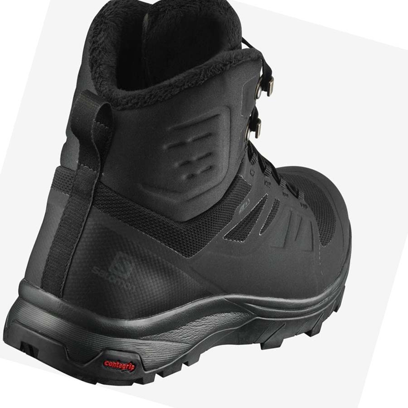 Men's Salomon OUTBLAST THINSULATE™ CLIMASALOMON™ WATERPROOF Winter Boots Black | 45290-MAPT