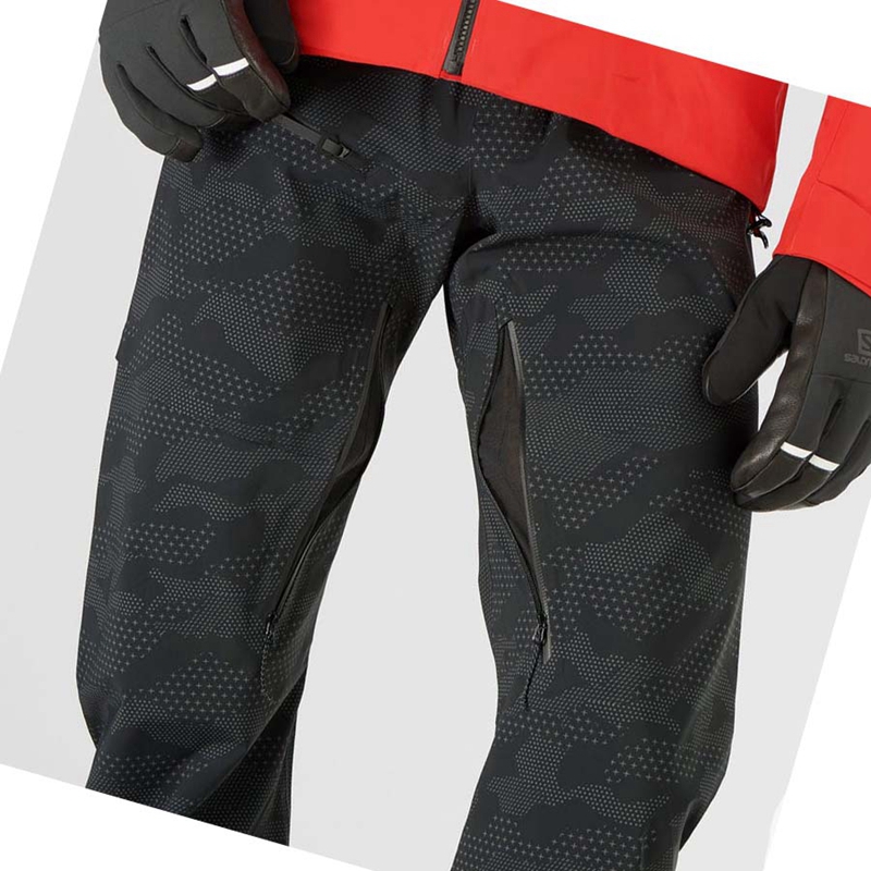 Men's Salomon OUTLAW 3L Ski Pants Black | 56471-NBKE