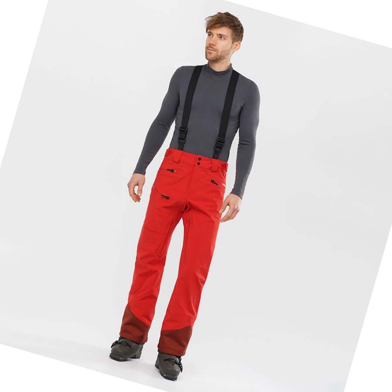 Men's Salomon OUTLAW 3L Ski Pants Red | 98647-RLXZ