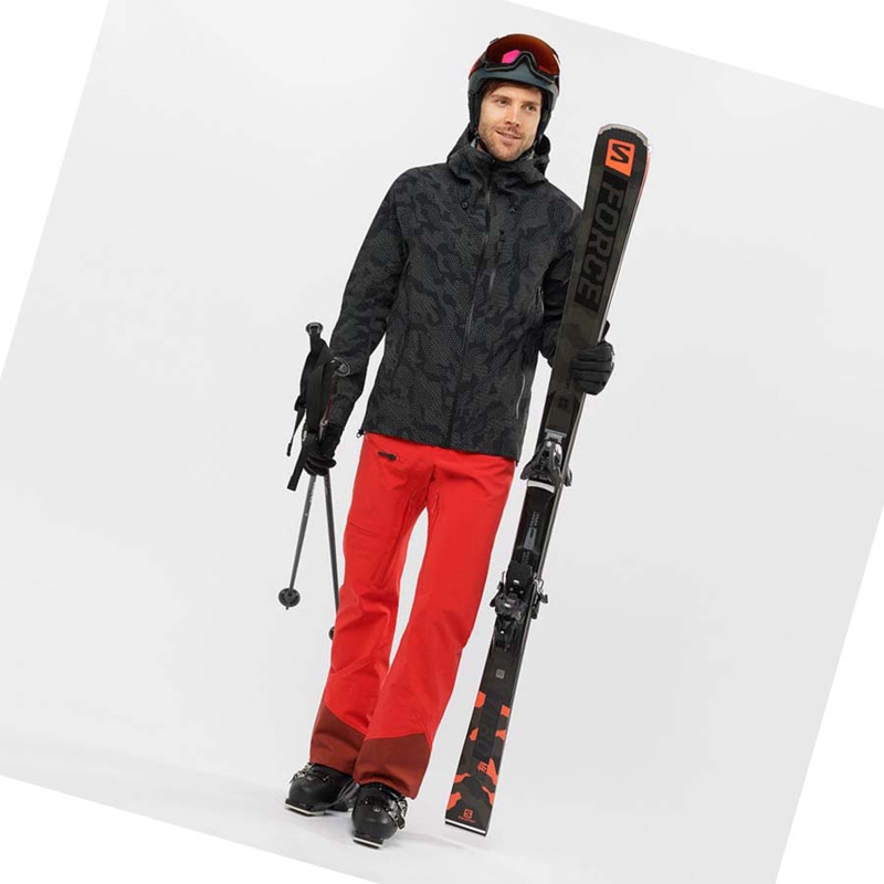 Men's Salomon OUTLAW 3L Ski Pants Red | 98647-RLXZ