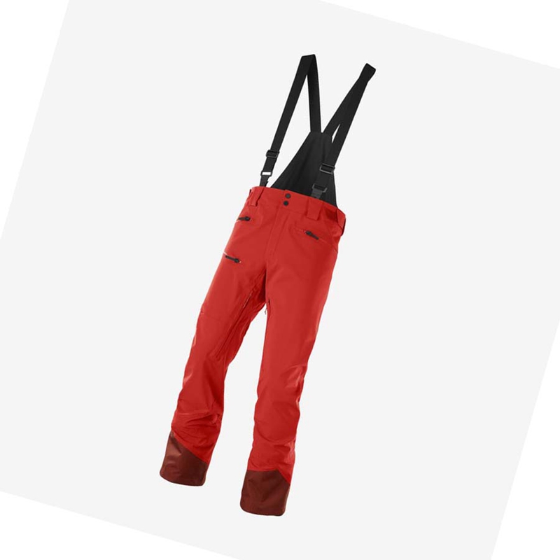 Men\'s Salomon OUTLAW 3L Ski Pants Red | 98647-RLXZ