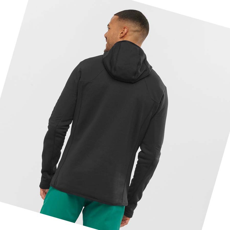 Men's Salomon OUTLINE WARM HYBRID Hoodie Black | 80431-ALUP