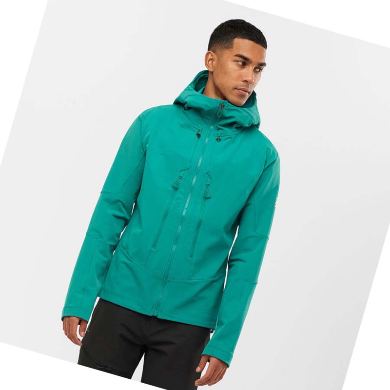 Men's Salomon OUTPEAK SOFTSHELL Jackets Green | 20619-BYIH