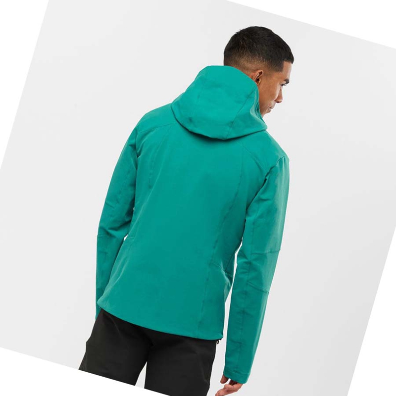 Men's Salomon OUTPEAK SOFTSHELL Jackets Green | 20619-BYIH