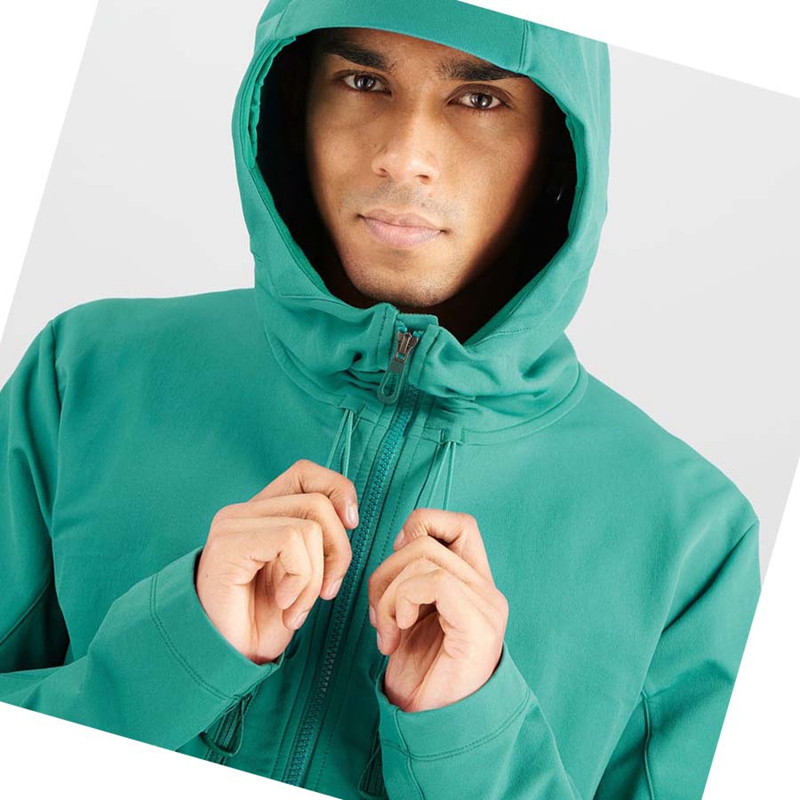 Men's Salomon OUTPEAK SOFTSHELL Jackets Green | 20619-BYIH