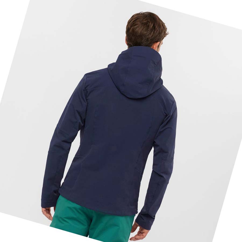 Men's Salomon OUTPEAK SOFTSHELL Jackets Navy | 74362-KGFJ