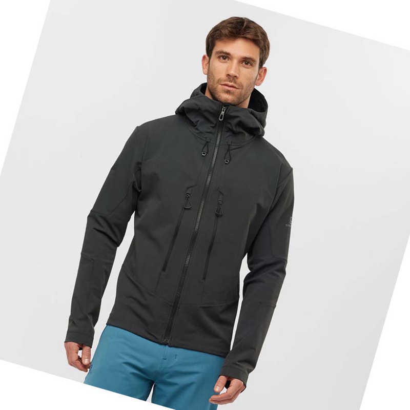 Men's Salomon OUTPEAK SOFTSHELL Jackets Black | 90235-CQNZ