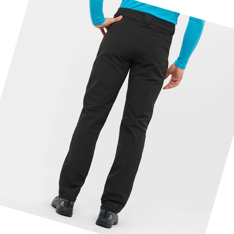 Men's Salomon OUTPEAK WARM Pants Black | 05937-SAWZ