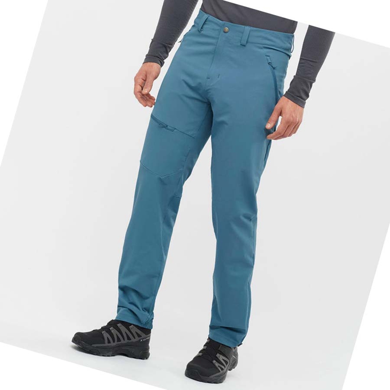 Men's Salomon OUTPEAK WARM Pants Blue | 26041-MEQJ