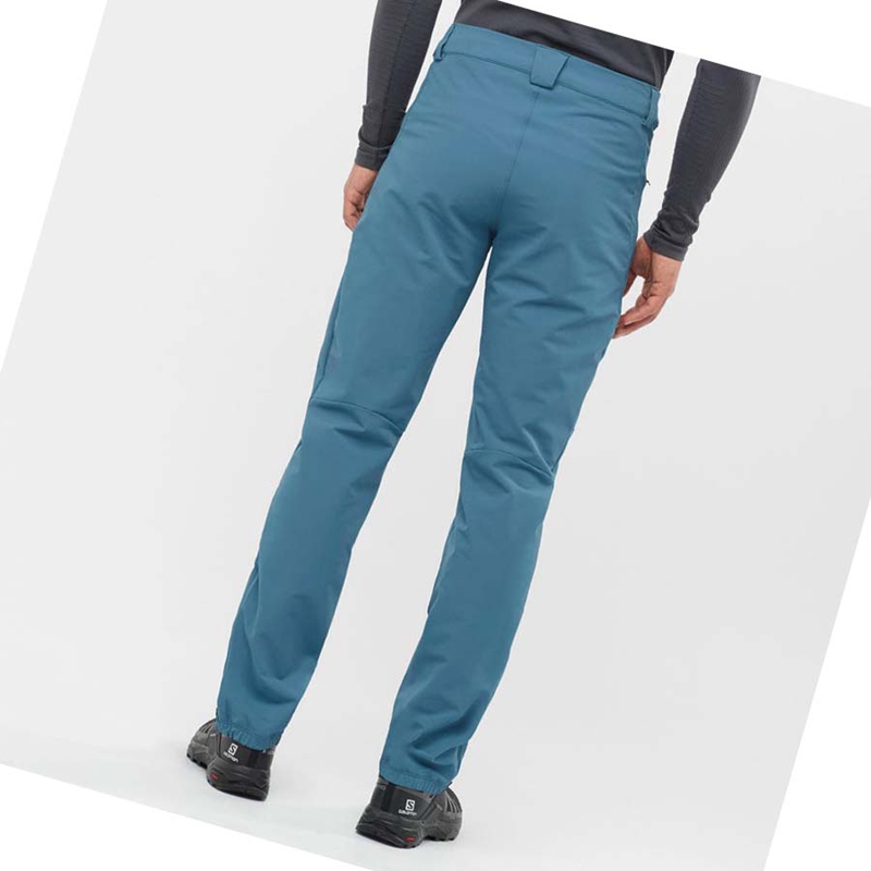 Men's Salomon OUTPEAK WARM Pants Blue | 26041-MEQJ