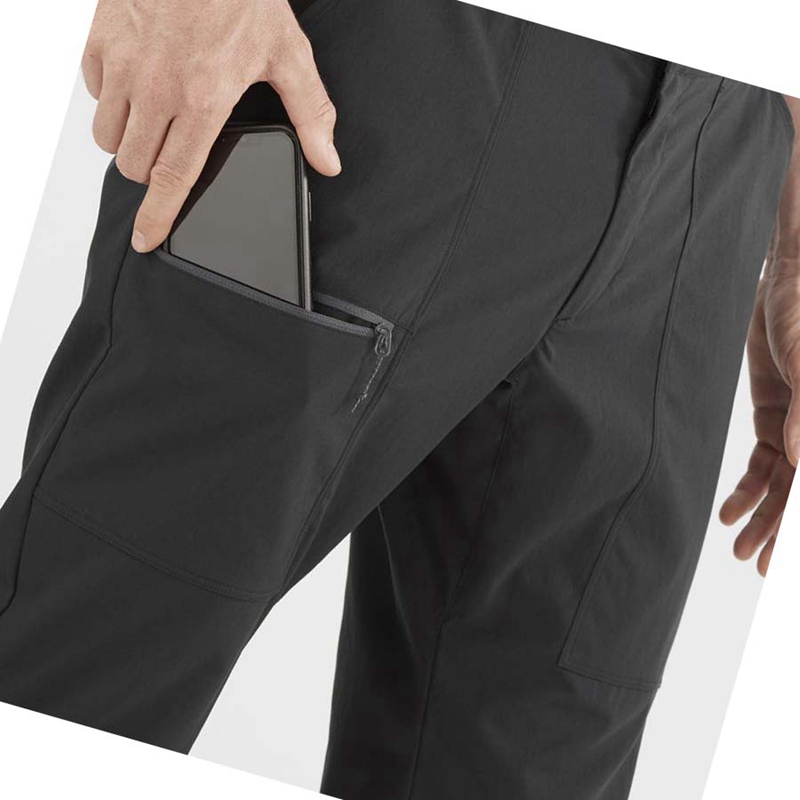 Men's Salomon OUTRACK Pants Black | 14592-MWKO