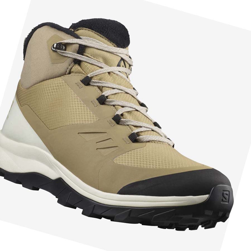 Men's Salomon OUTSNAP CLIMASALOMON™ WATERPROOF Winter Boots Brown | 61324-MCQV