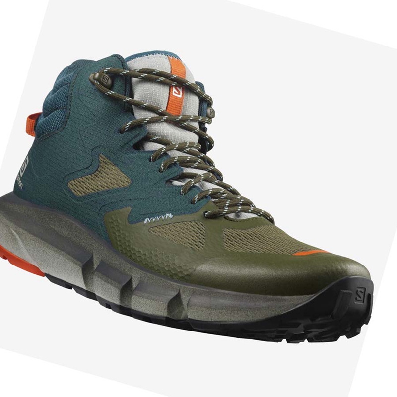 Men's Salomon PREDICT HIKE MID GORE-TEX Hiking Shoes Deep Green / Olive | 40937-EDIF