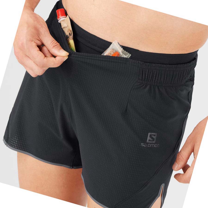 Men's Salomon SENSE AERO 3'' Shorts Black | 47901-RFLE