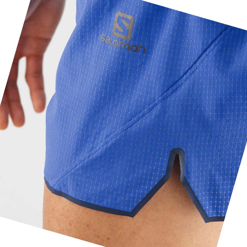 Men's Salomon SENSE AERO 3'' Shorts Blue | 29751-UZNX