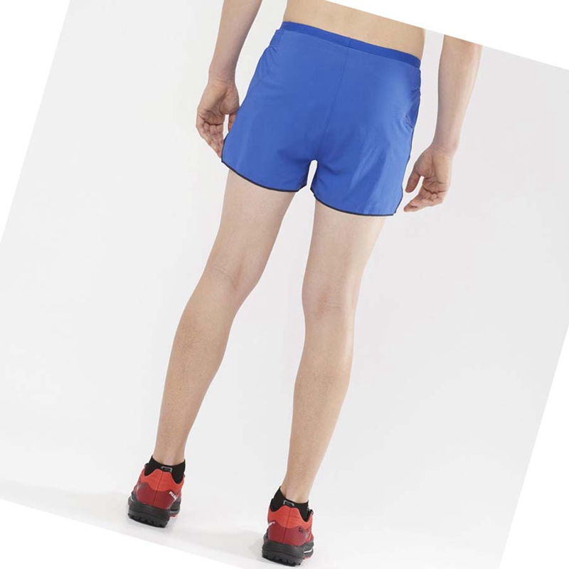 Men's Salomon SENSE AERO 3'' Shorts Blue | 29751-UZNX