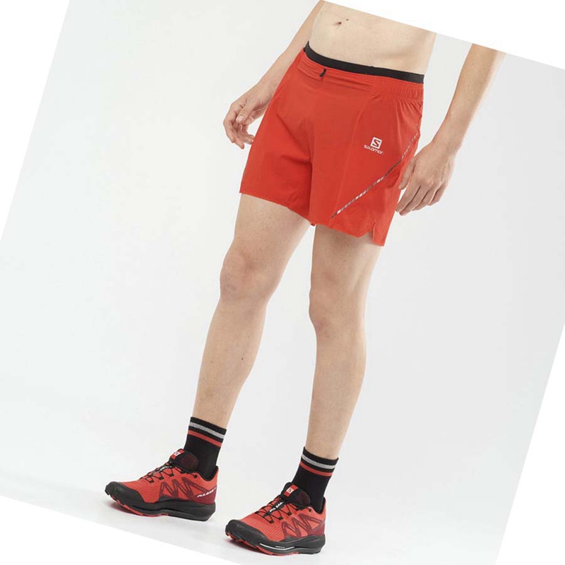 Men's Salomon SENSE AERO 5'' Shorts Orange | 49270-RHQS