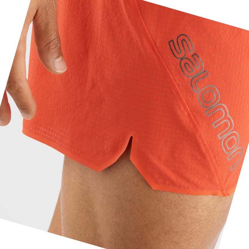 Men's Salomon SENSE AERO 5'' Shorts Orange | 49270-RHQS