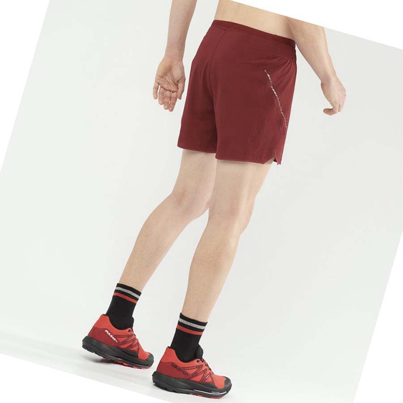 Men's Salomon SENSE AERO 5'' Shorts Red | 53790-JVDQ