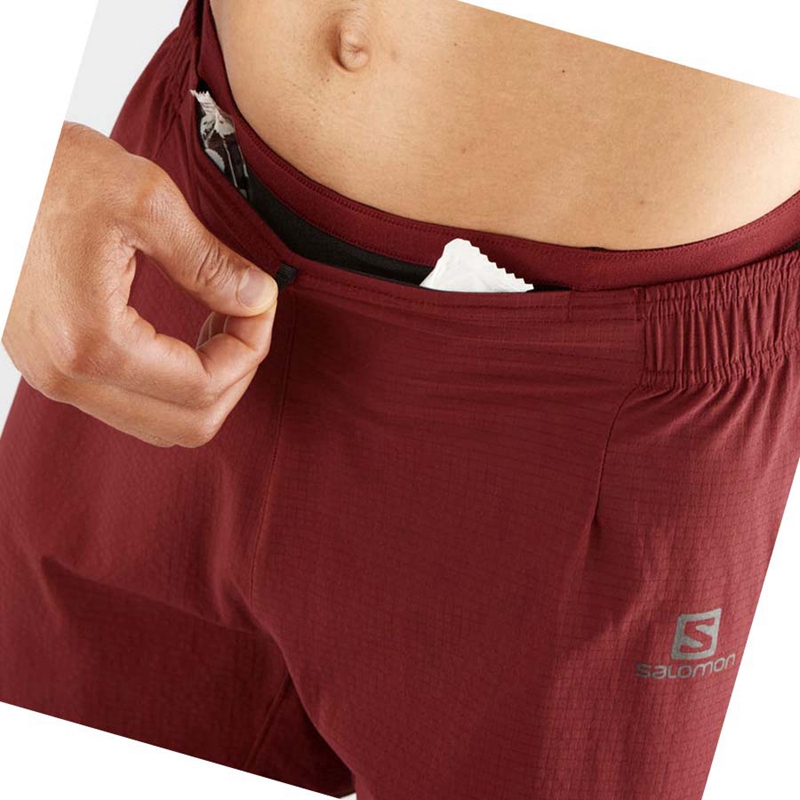 Men's Salomon SENSE AERO 5'' Shorts Red | 53790-JVDQ