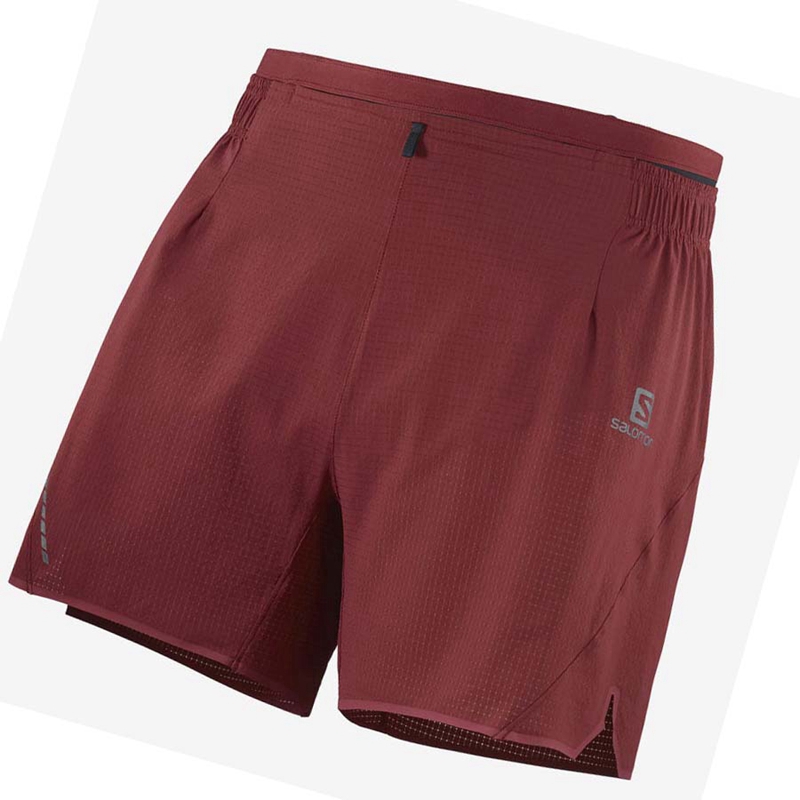 Men\'s Salomon SENSE AERO 5\'\' Shorts Red | 53790-JVDQ