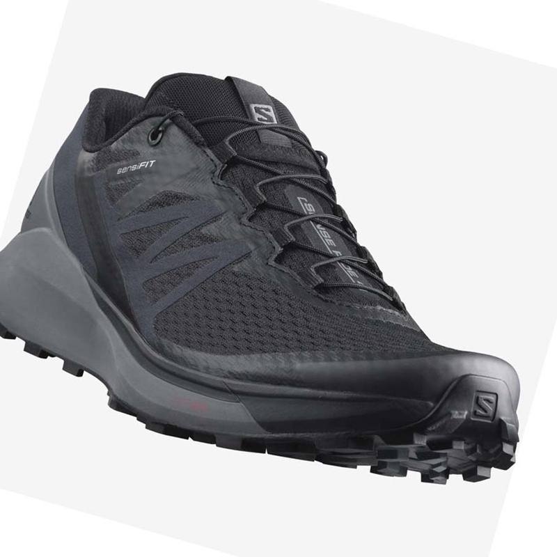 Men's Salomon SENSE RIDE 4 Trail Running Shoes Black / Grey | 97325-MKUO