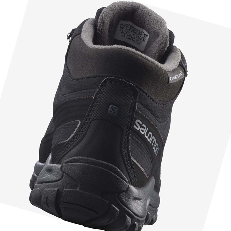 Men's Salomon SHELTER CLIMASALOMON™ WATERPROOF Winter Boots Black | 83261-XAVB