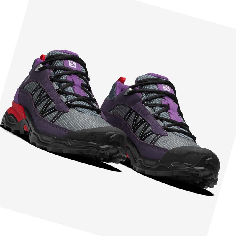 Men's Salomon SHELTER LOW LEATHER Sneakers Purple | 28710-YDGB