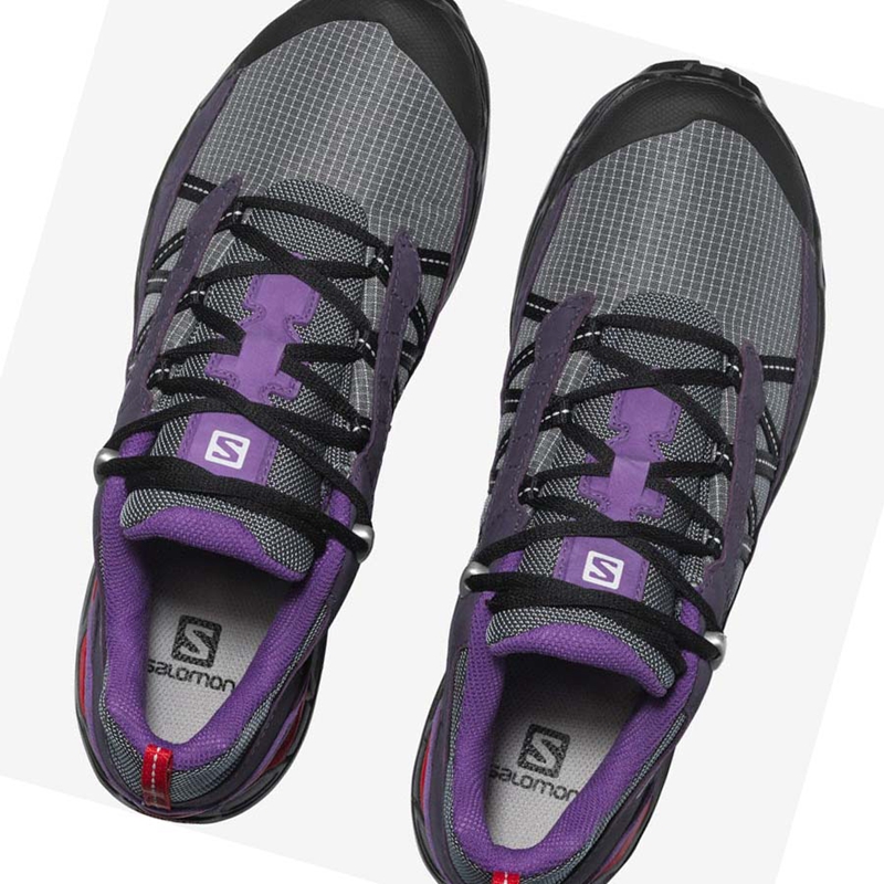 Men's Salomon SHELTER LOW LEATHER Sneakers Purple | 28710-YDGB