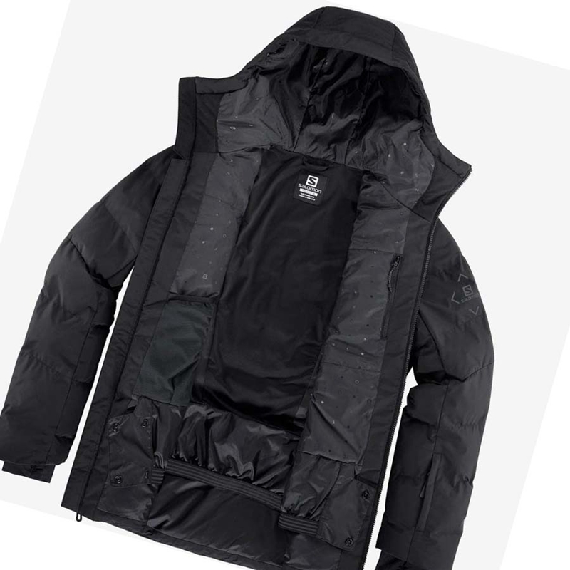 Men's Salomon SNOWSHELTER Ski Jackets Black | 26370-JWFM