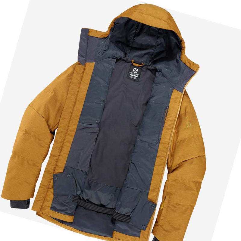 Men's Salomon SNOWSHELTER Ski Jackets Brown | 10689-HCXT