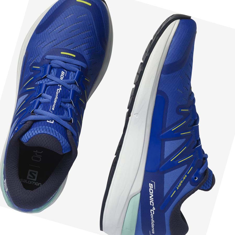 Men's Salomon SONIC 4 Confidence Running Shoes Blue | 51892-TXRY