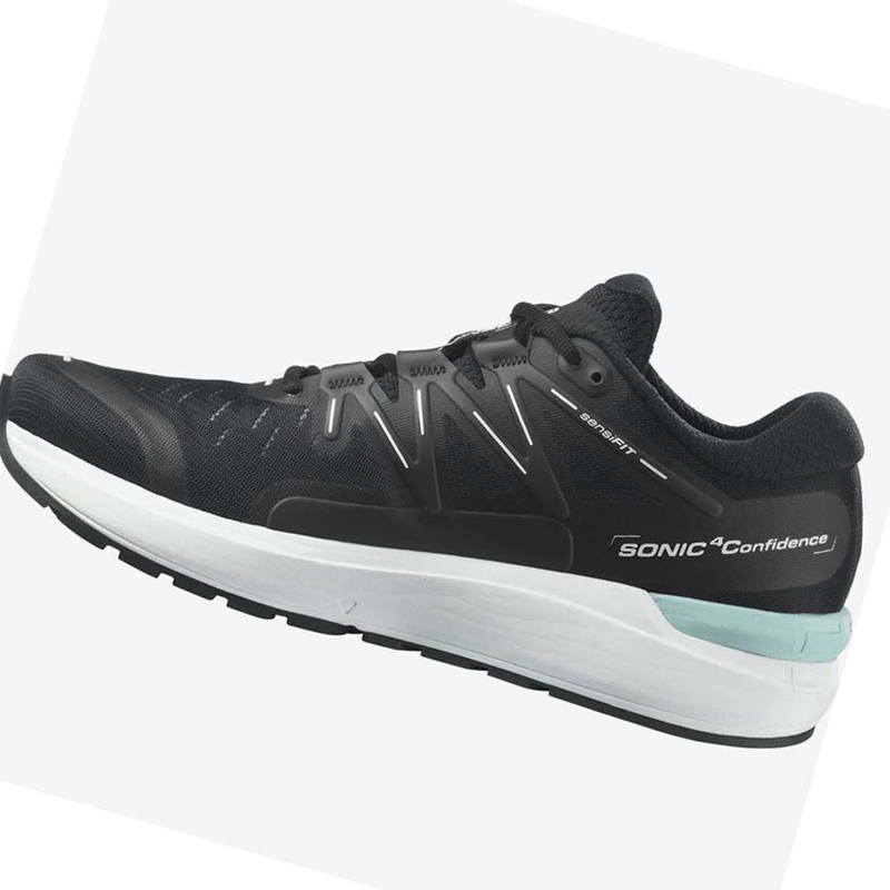 Men's Salomon SONIC 4 Confidence Running Shoes Black / White | 95127-MILP