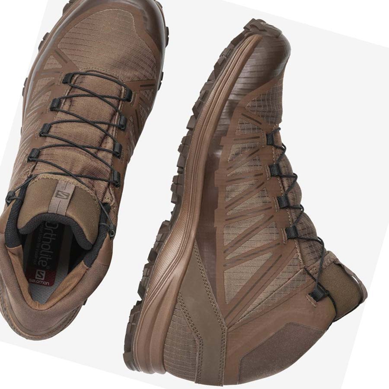 Men's Salomon SPEED ASSAULT FORCES Boots Brown | 21495-GRSX