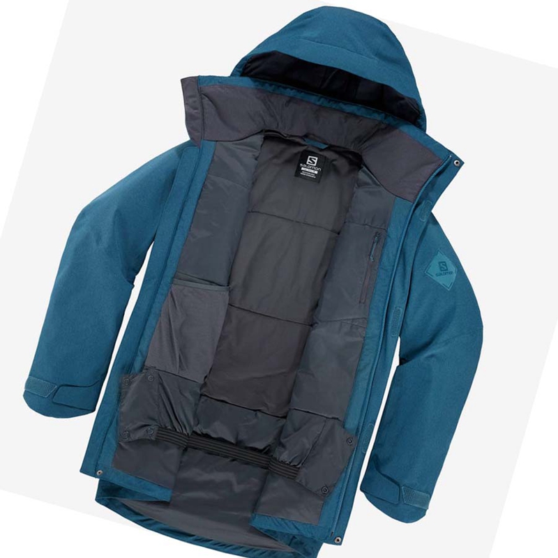 Men's Salomon STANCE CARGO Ski Jackets Blue | 32615-UPSL