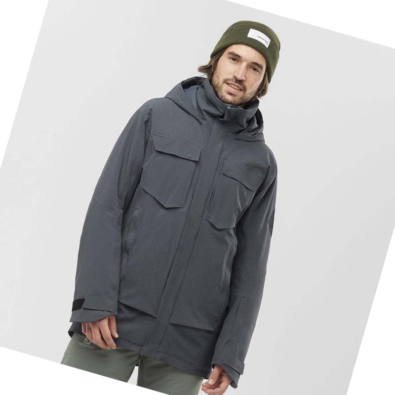 Men's Salomon STANCE CARGO Ski Jackets Black | 81074-CPMZ