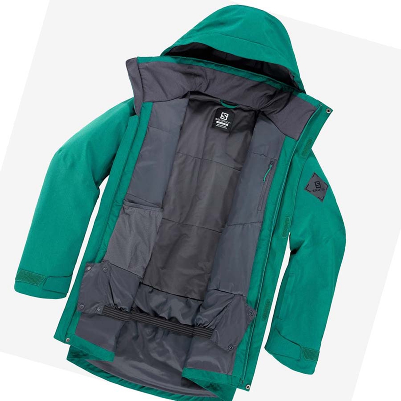 Men's Salomon STANCE CARGO Ski Jackets Green | 52708-GMPJ