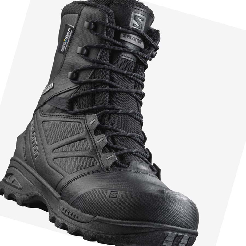 Men's Salomon TOUNDRA FORCES CLIMASALOMON™ WATERPROOF Boots Black | 64580-IWQY