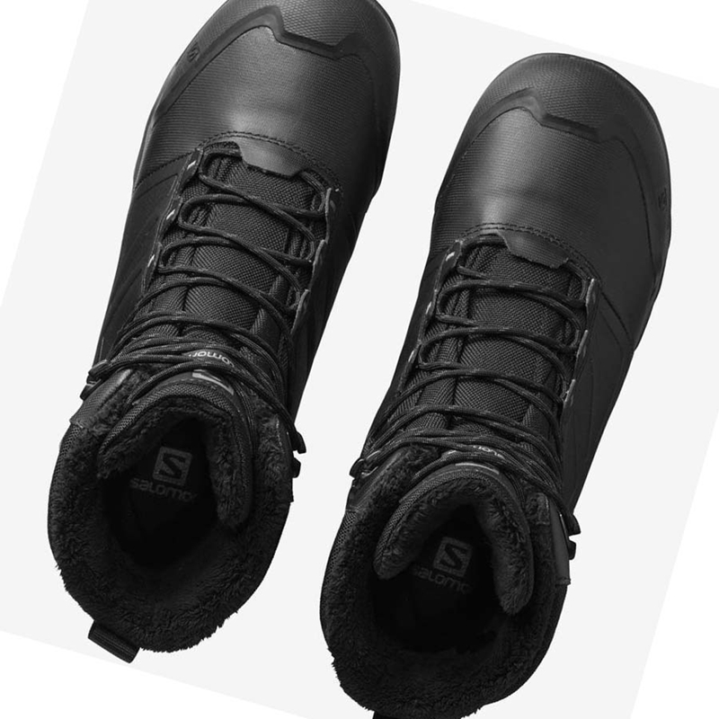 Men's Salomon TOUNDRA PRO CLIMASALOMON™ WATERPROOF Winter Boots Black | 32410-IJUZ