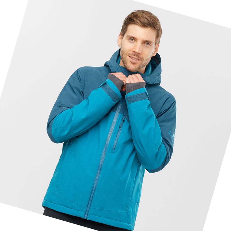 Men's Salomon UNTRACKED Ski Jackets Blue | 58792-HKPB