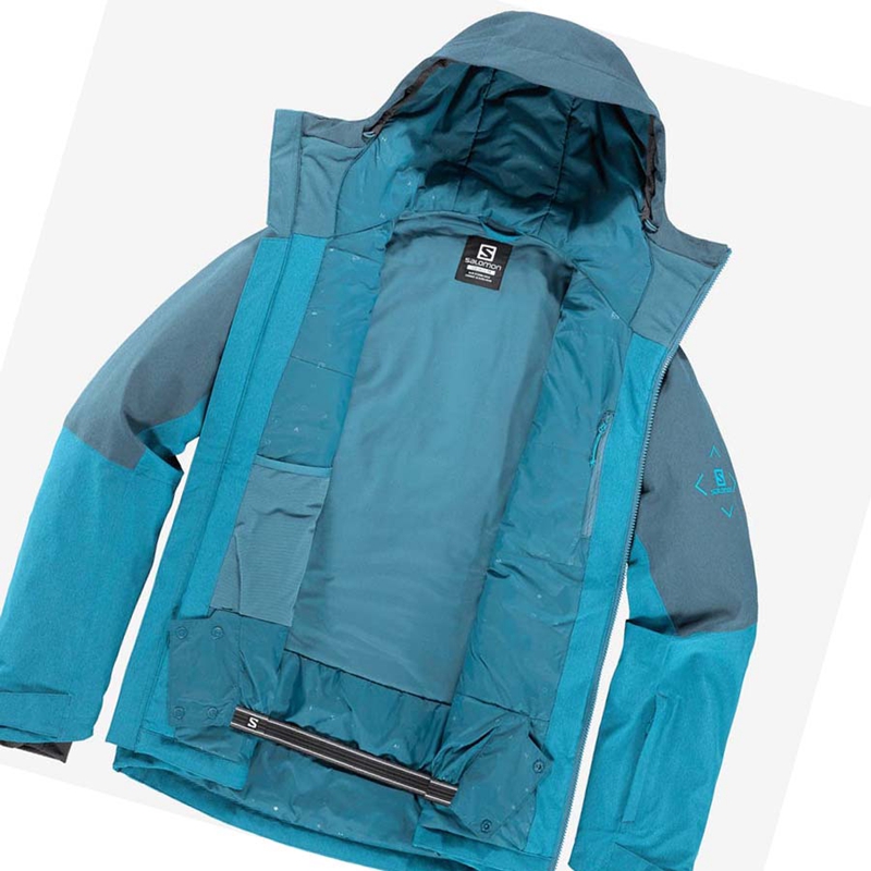 Men's Salomon UNTRACKED Ski Jackets Blue | 58792-HKPB