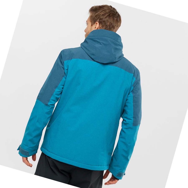 Men's Salomon UNTRACKED Ski Jackets Blue | 58792-HKPB