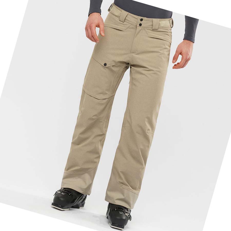 Men's Salomon UNTRACKED Ski Pants Beige | 15408-KLME